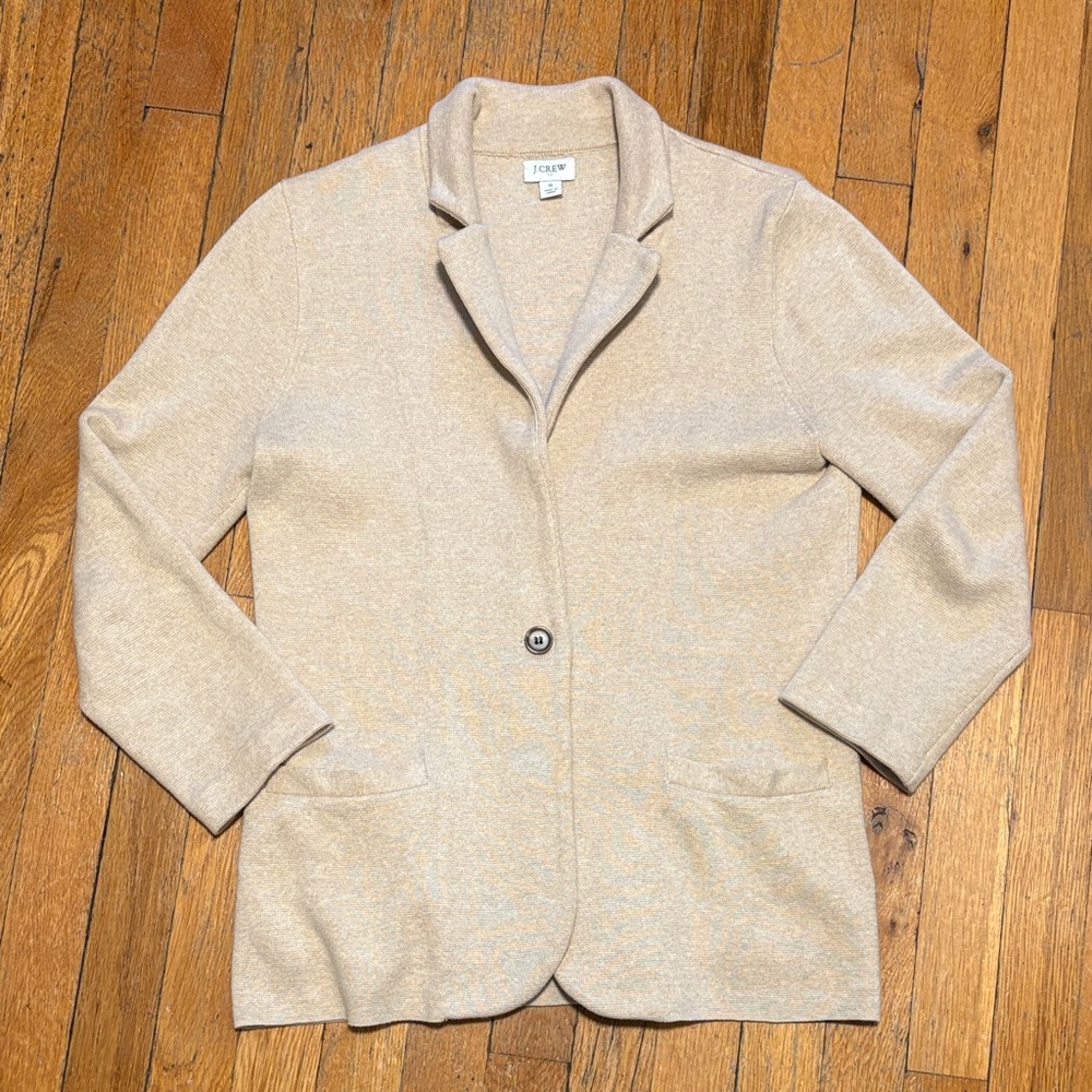 J. Crew Light Tan Women's Sweater Blazer